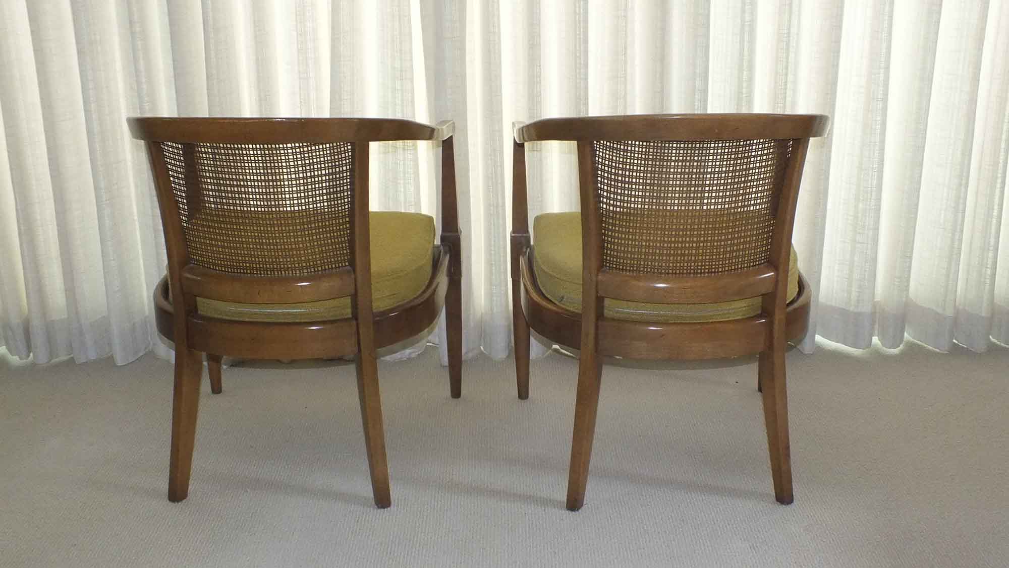 Pair of  Vintage Cane Back  Barrel Chairs