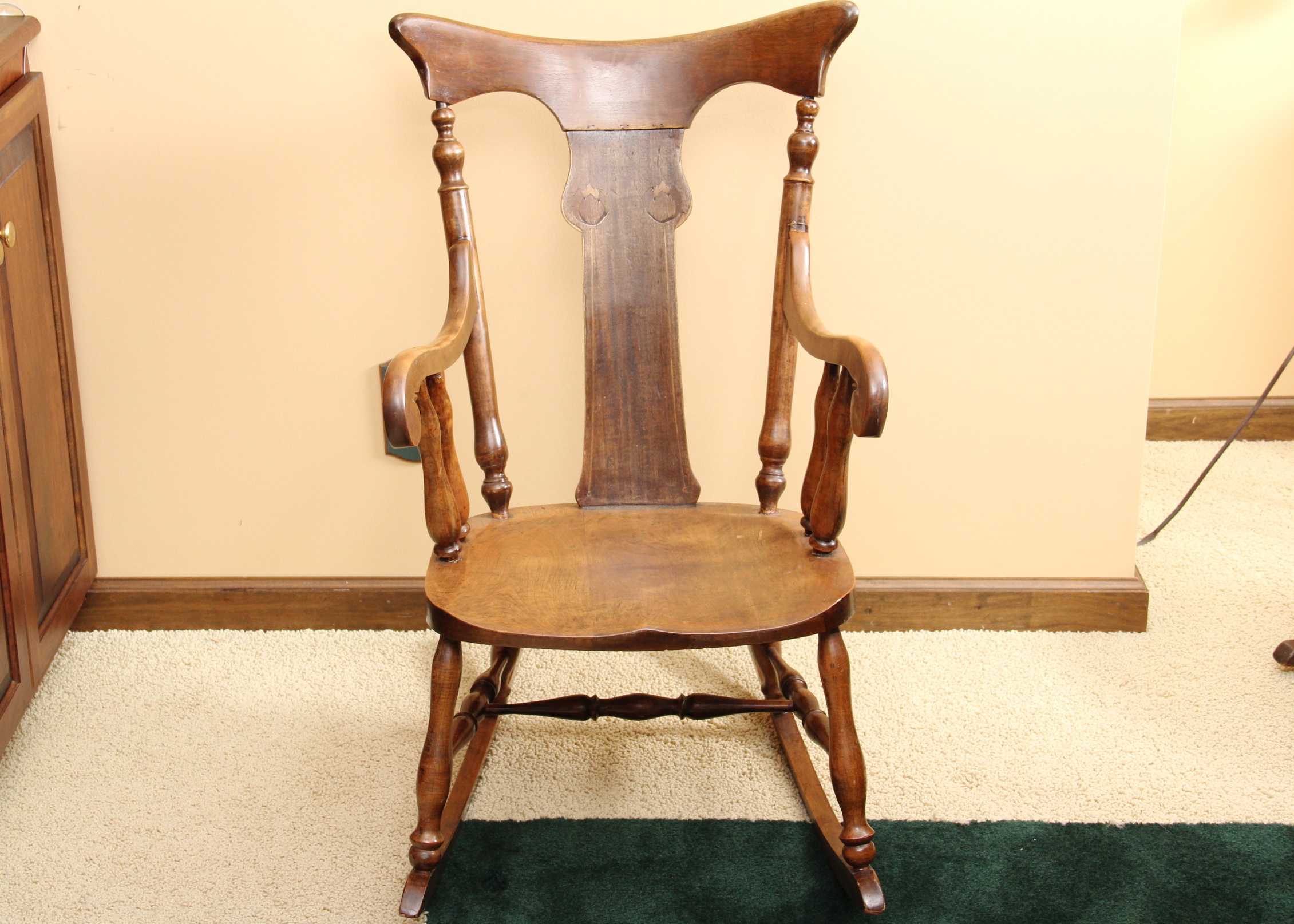 Vintage Walnut Rocking Chair