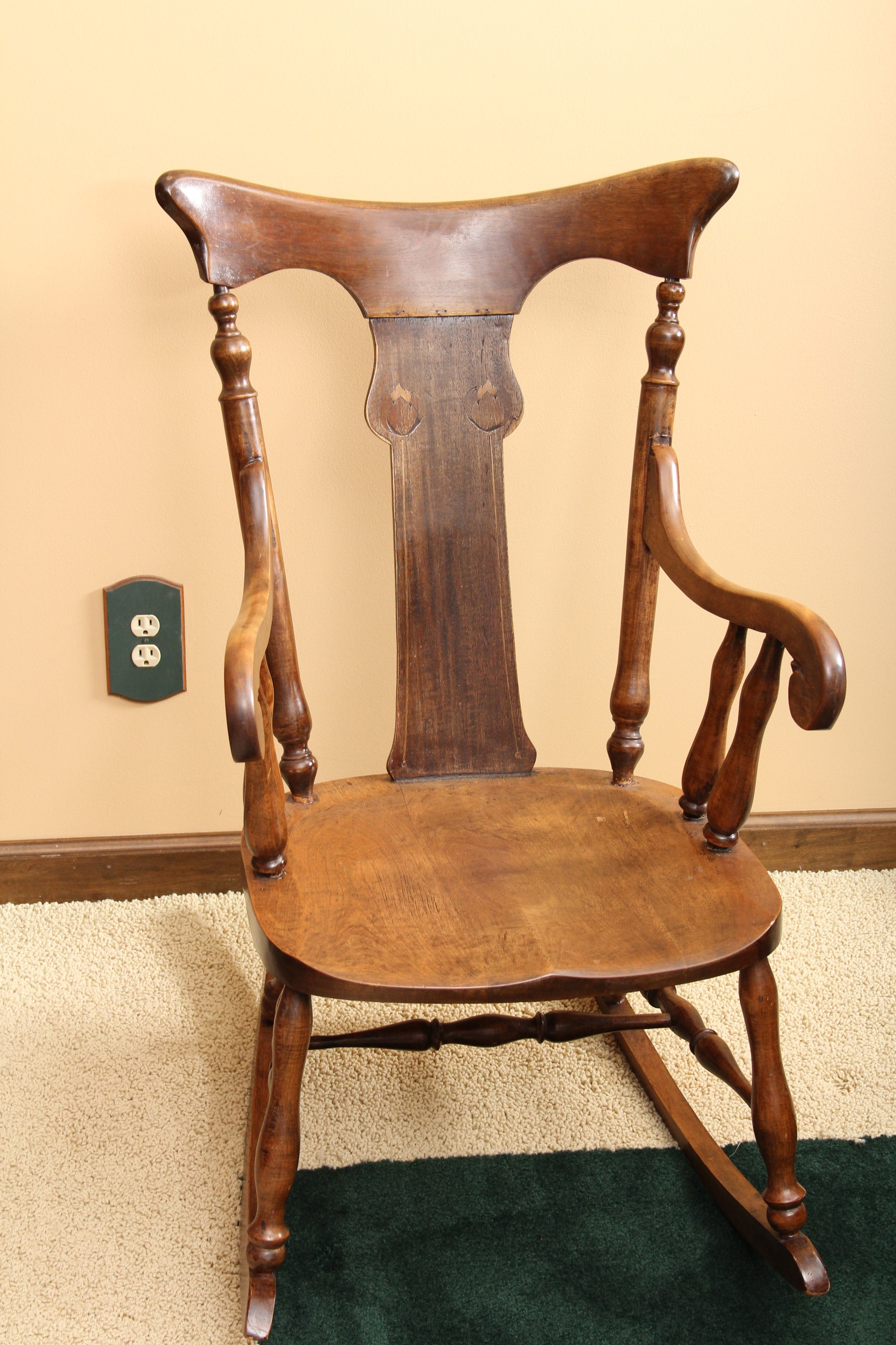 Vintage Walnut Rocking Chair