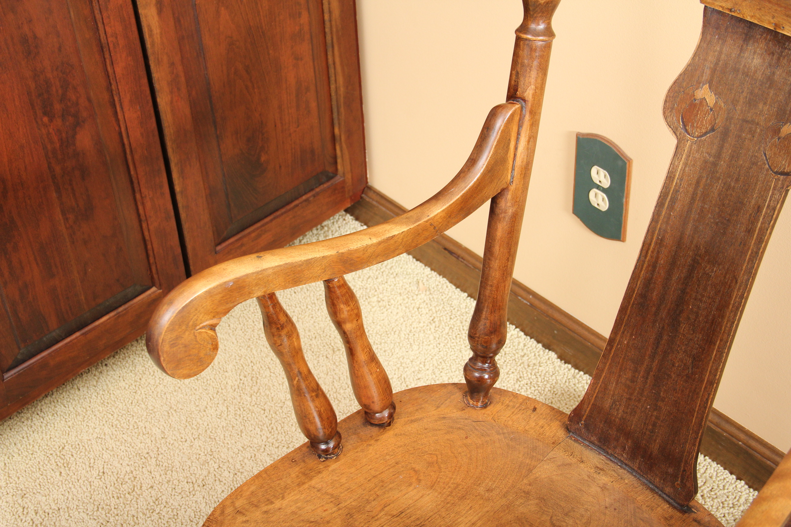 Vintage Walnut Rocking Chair