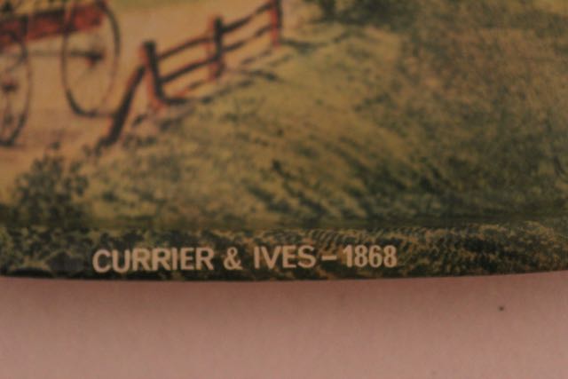 Vintage Currier and Ives Tin Snack Trays