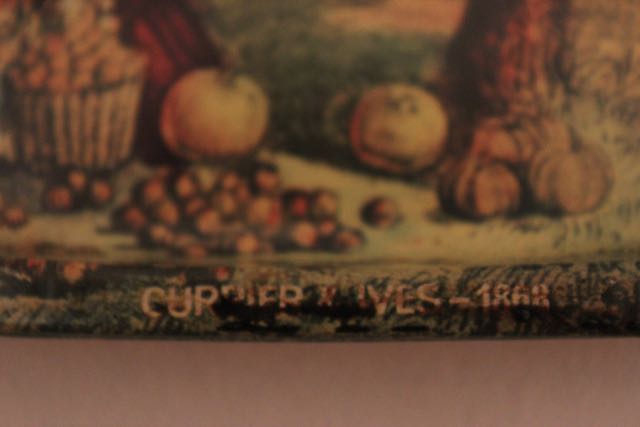 Vintage Currier and Ives Tin Snack Trays