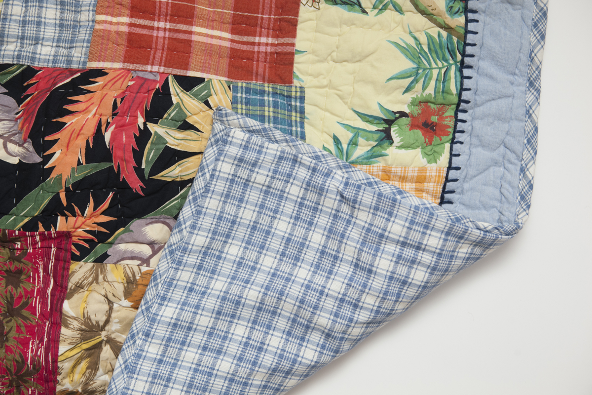 Blue Floral Quilt and Matching Pillow Sham