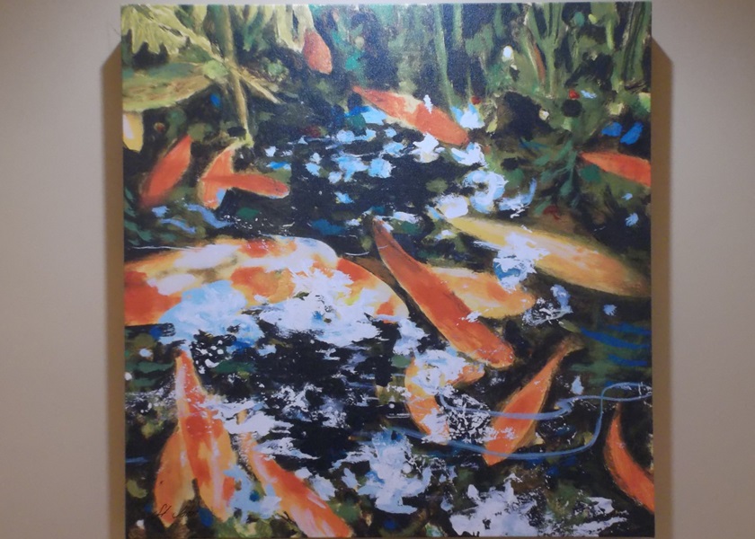 Print on Canvas Abstract Koi Pond