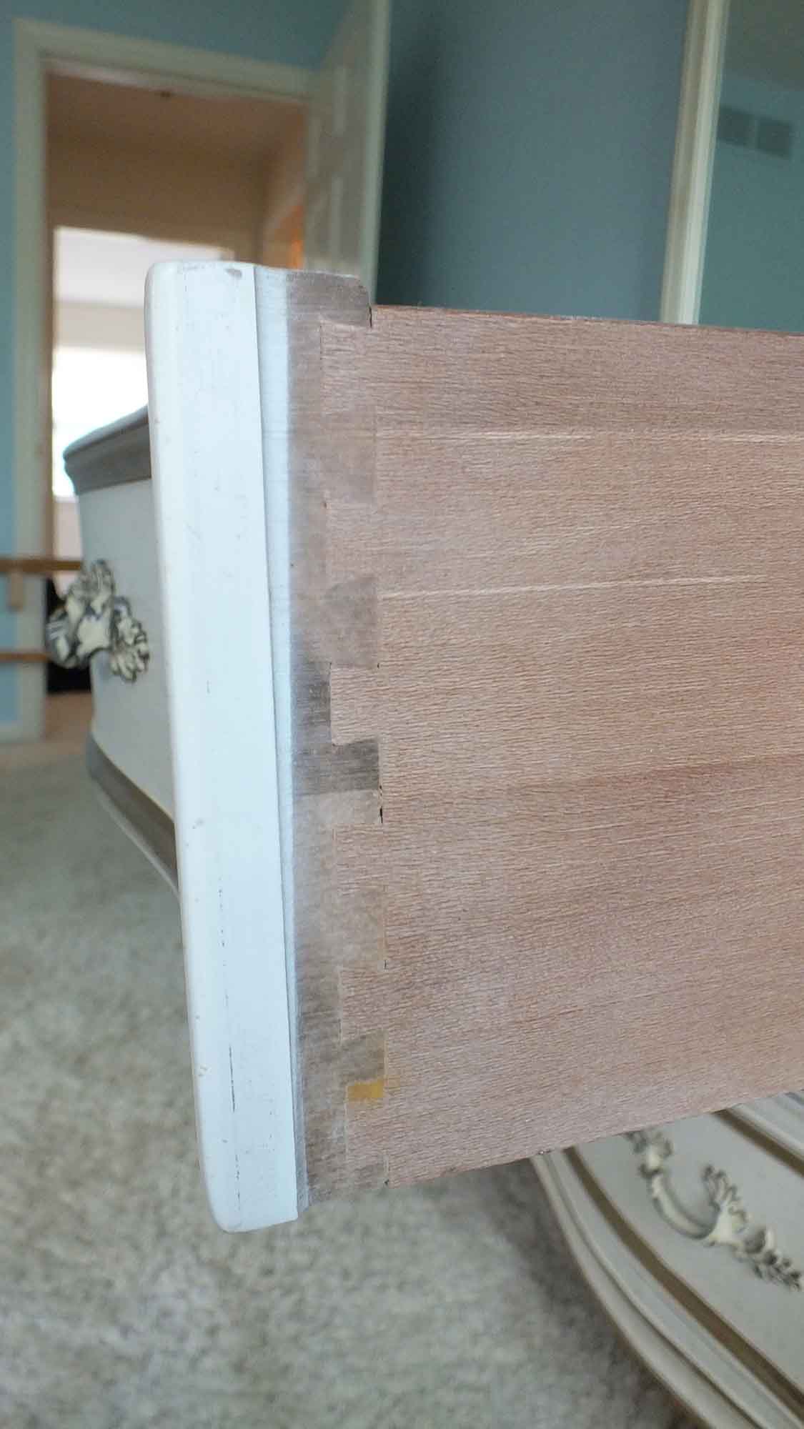 French Provincial Painted Dresser and Attached Mirror by Henredon