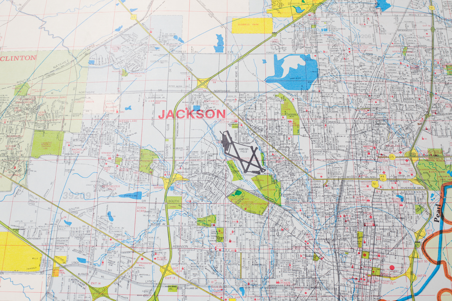 Vintage Jackson, MS Map