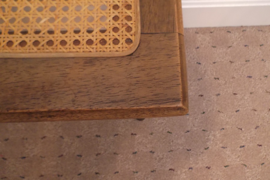 Antique Walnut Cane Seat Piano Bench