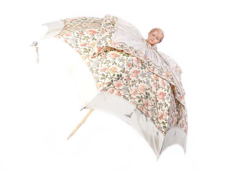 Vintage Parasol with Doll Head