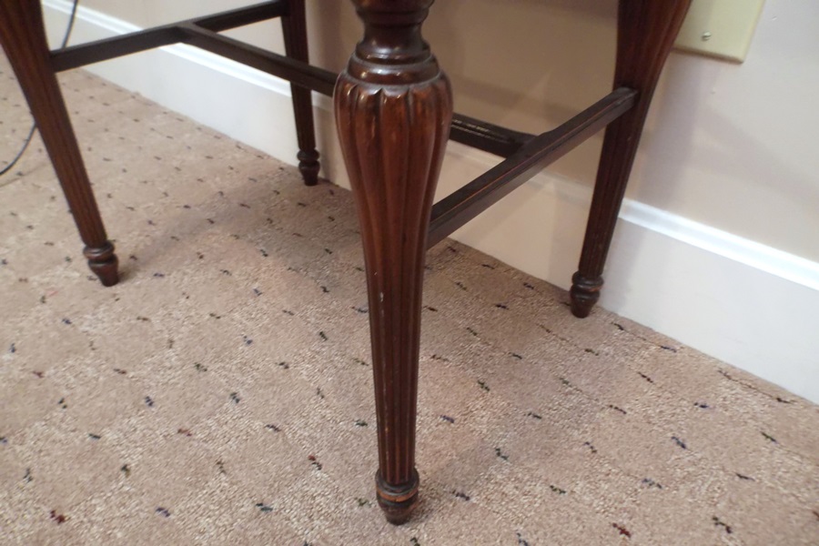 Antique Needlepoint Piano Bench