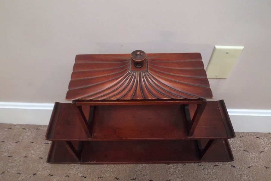 Vintage Asian Motif Curio Wall Shelf