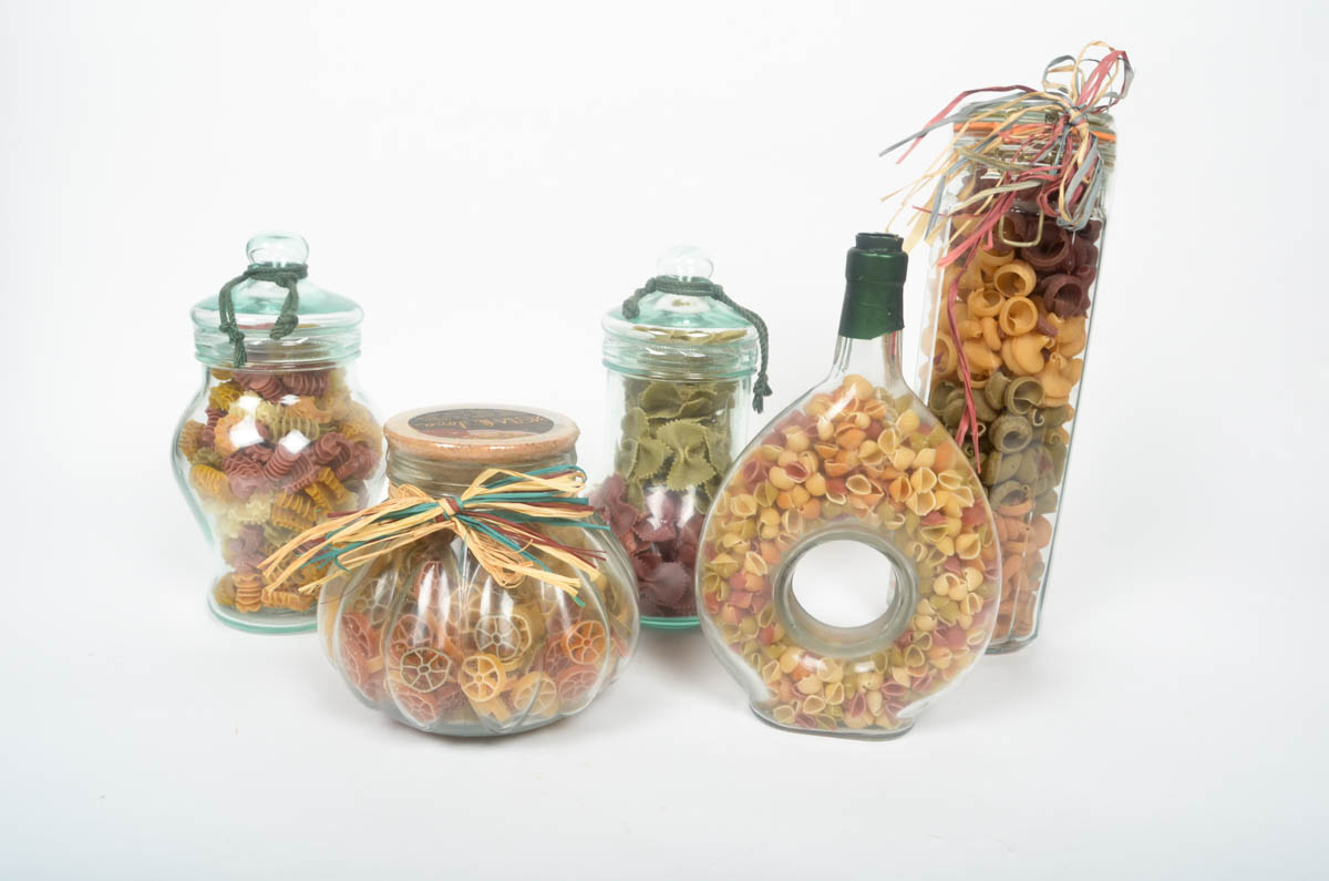 Collection of Decorative Jars with Pasta