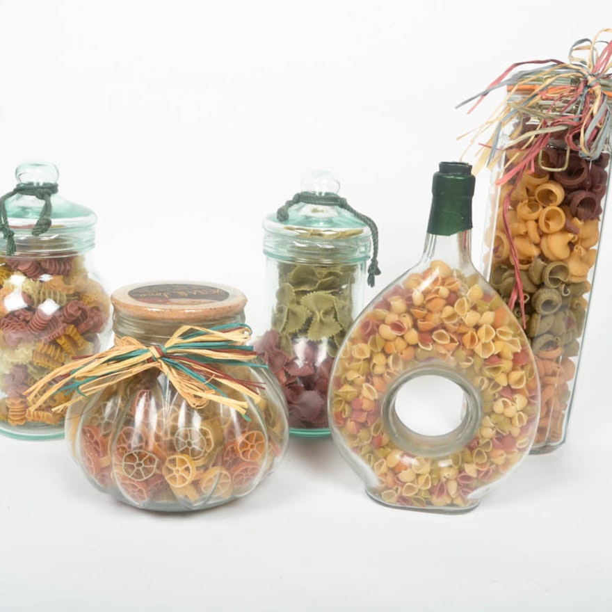 Collection of Decorative Jars with Pasta