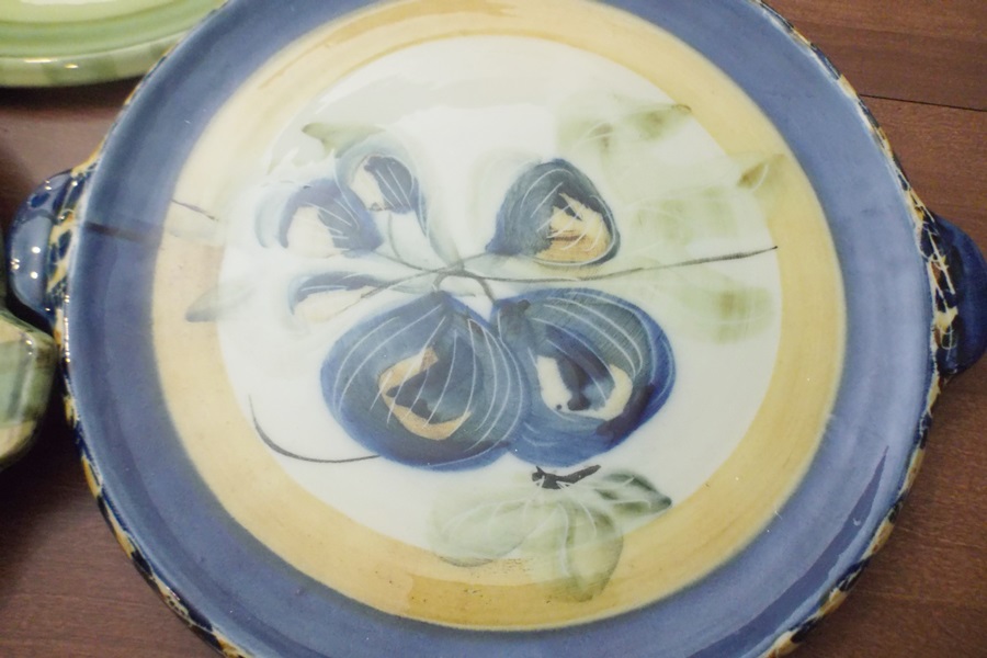 Three Hand Painted French Vallauris ALCEA Pottery Plates