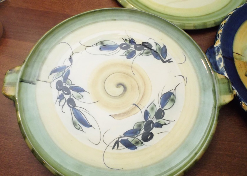 Three Hand Painted French Vallauris ALCEA Pottery Plates