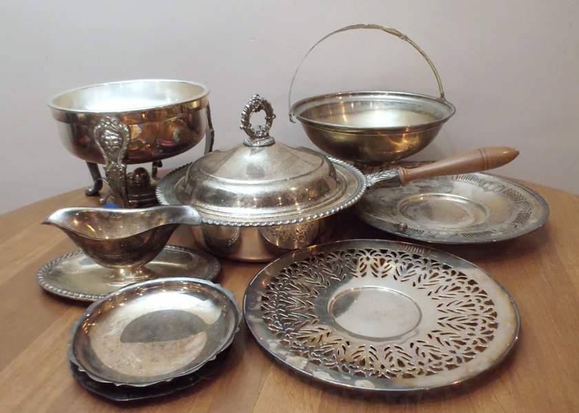 Assortment of Silver Plate Serving Pieces