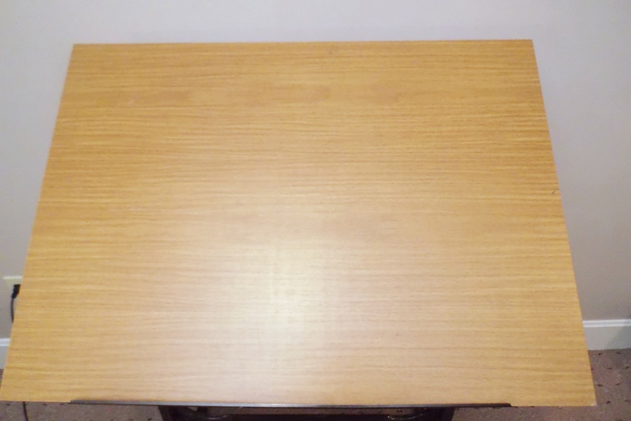 Wood and Metal Base Drafting Table