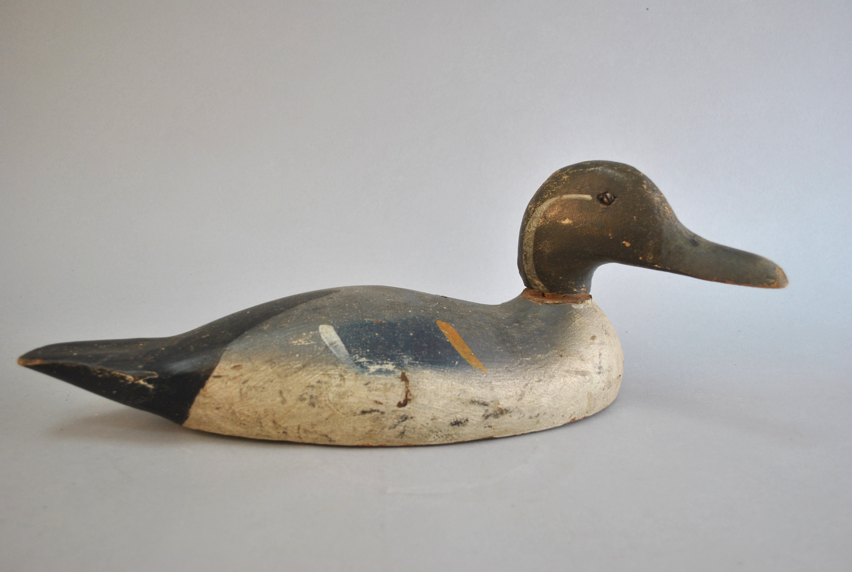 Vintage Hand-Carved Duck Decoy with Removable Head