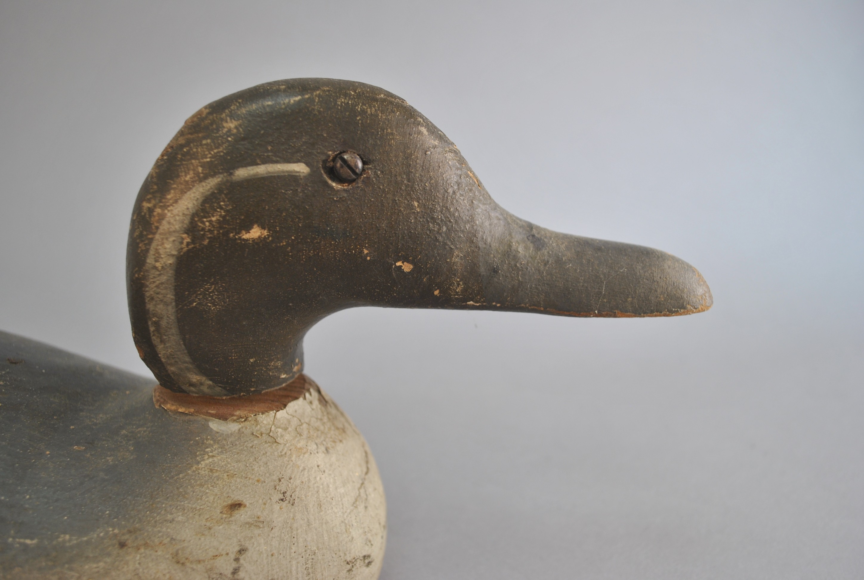 Vintage Hand-Carved Duck Decoy with Removable Head