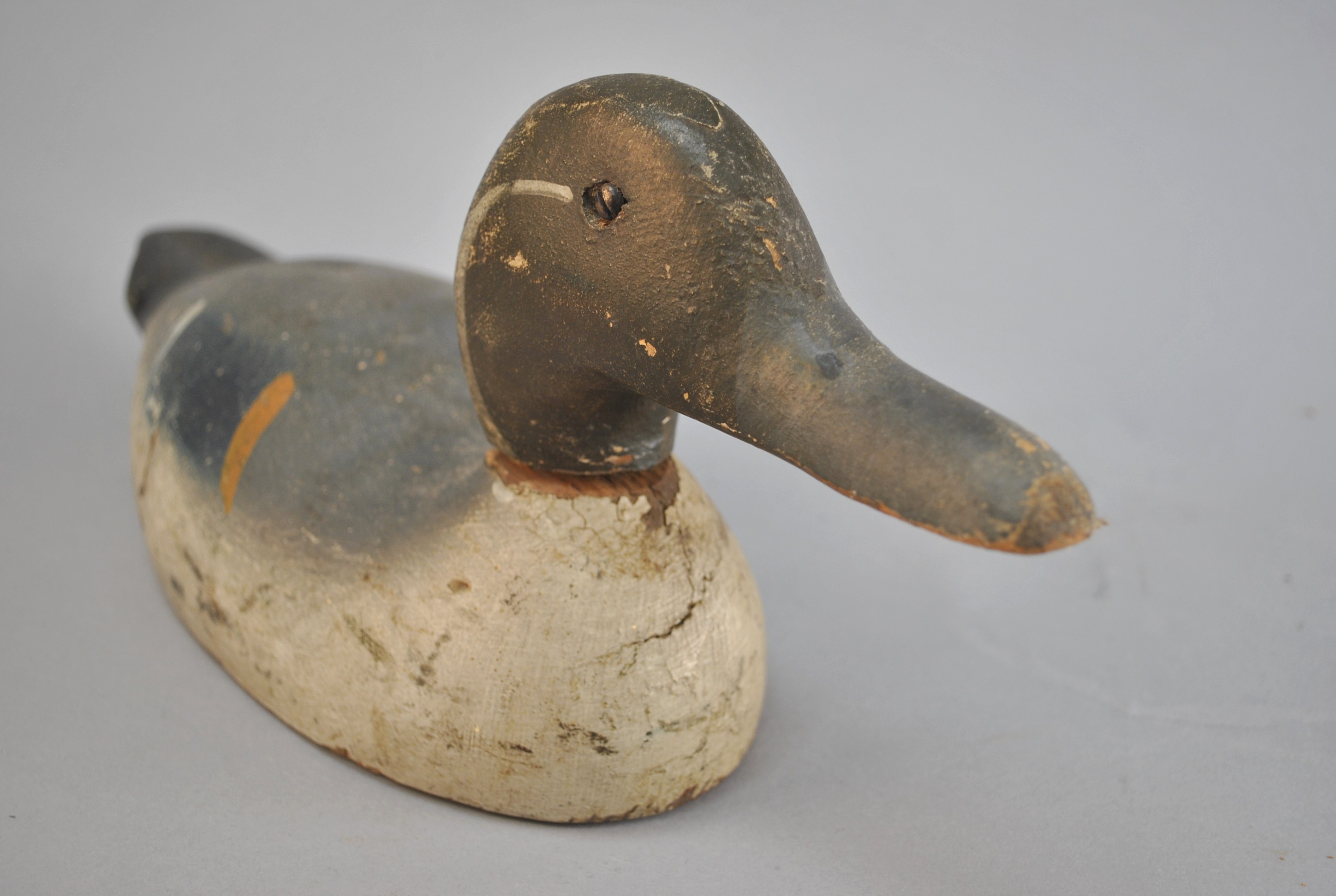 Vintage Hand-Carved Duck Decoy with Removable Head