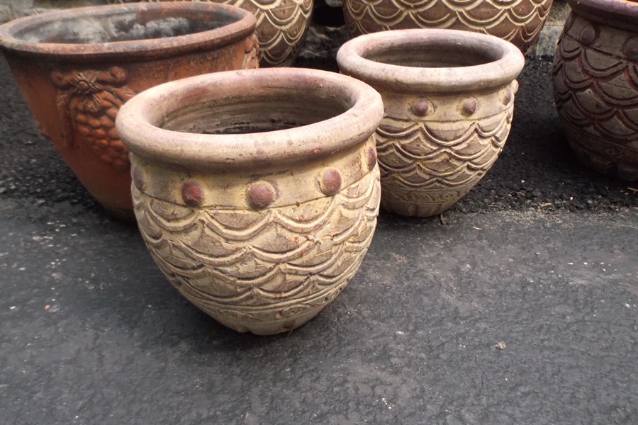 Assortment of Seven Pottery Planters