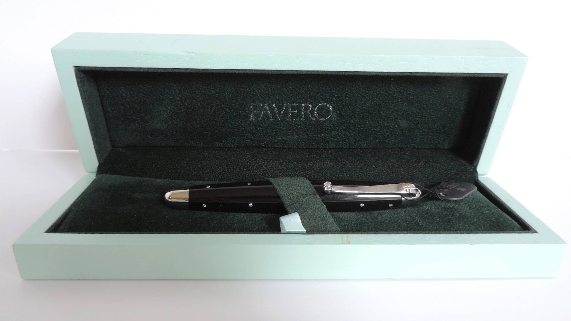 Favero Arte Italiana Ballpoint Pen with Diamonds and Sapphires