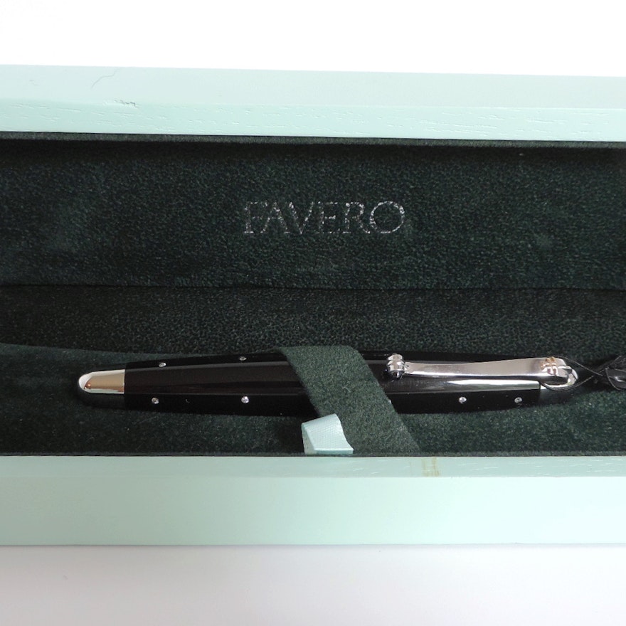 Favero Arte Italiana Ballpoint Pen with Diamonds and Sapphires