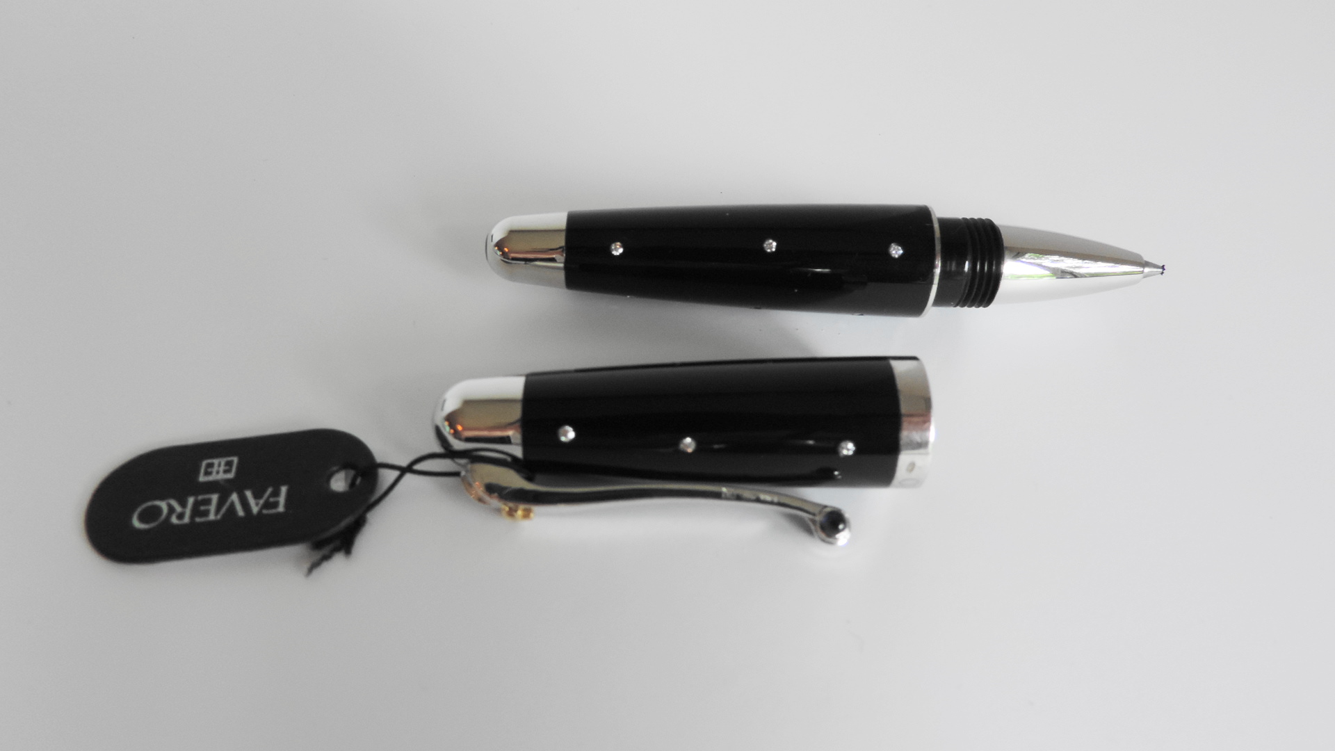 Favero Arte Italiana Ballpoint Pen with Diamonds and Sapphires