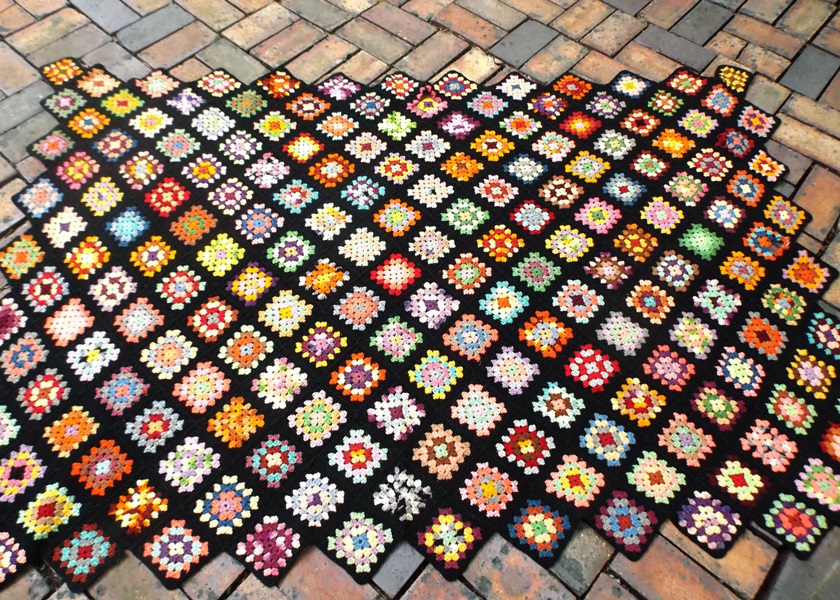 A Vintage Knitted Afghan Blanket