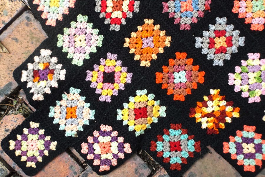 A Vintage Knitted Afghan Blanket