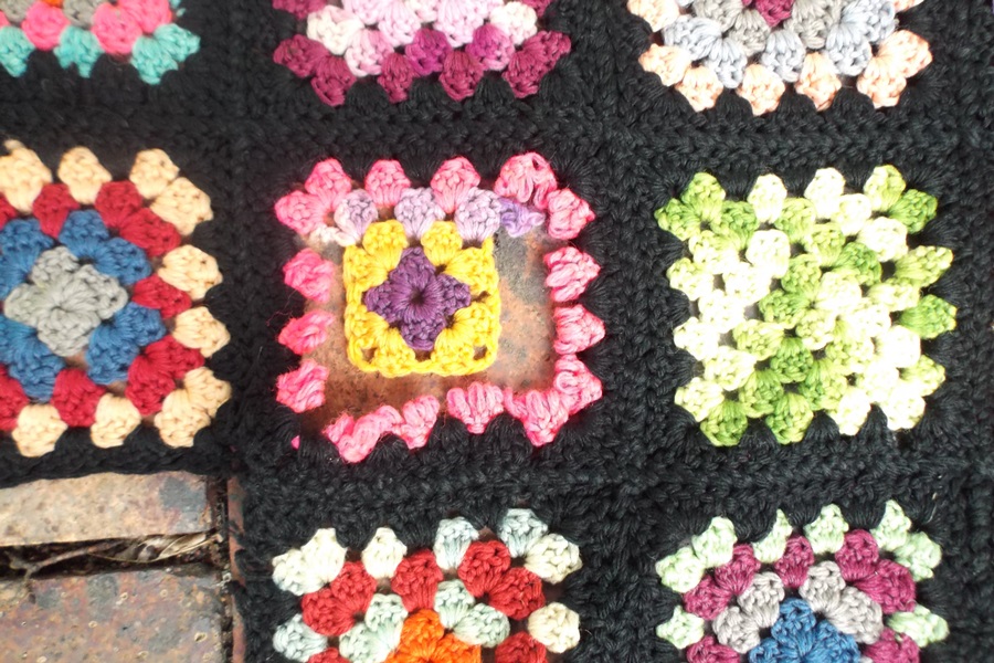 A Vintage Knitted Afghan Blanket