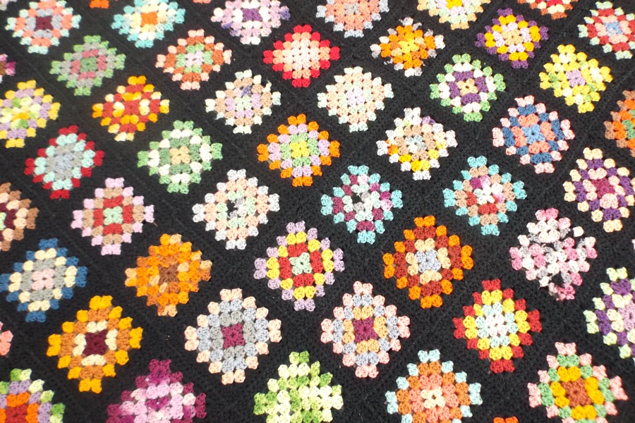 A Vintage Knitted Afghan Blanket