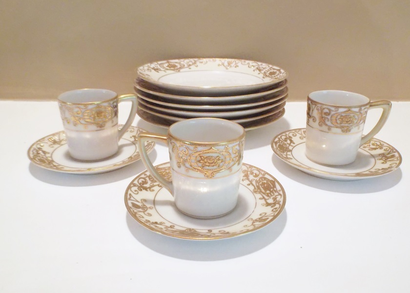 Noritake Pattern 175 Espresso Cups and Plates