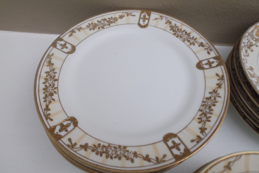 Nippon Hand Painted Tea Cups and Plates