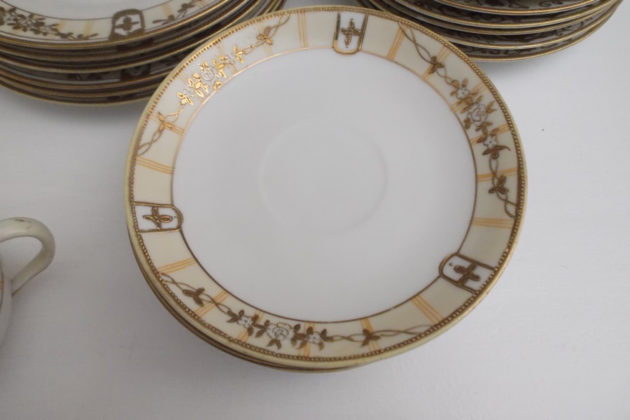 Nippon Hand Painted Tea Cups and Plates