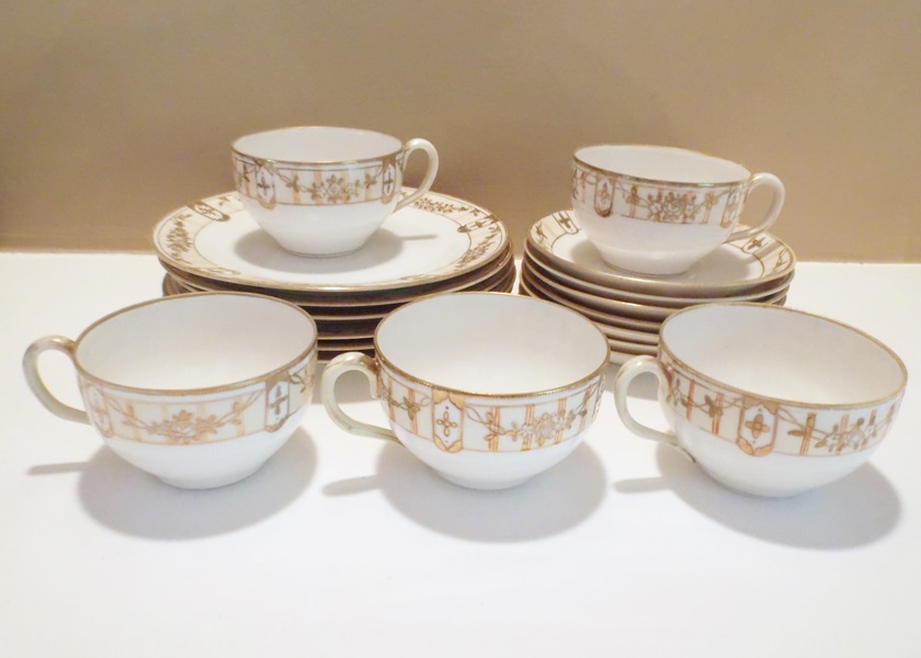 Nippon Hand Painted Tea Cups and Plates