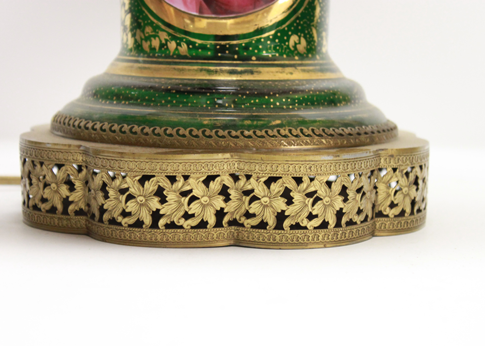 Vintage Green Glass Lamp