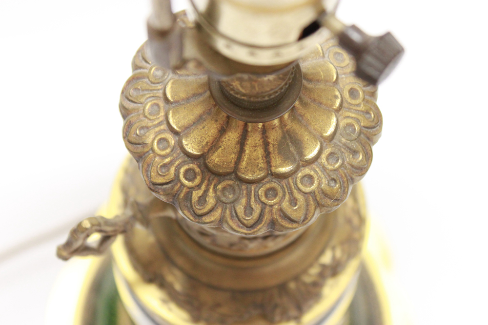 Vintage Green Glass Lamp