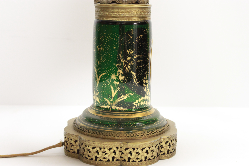 Vintage Green Glass Lamp