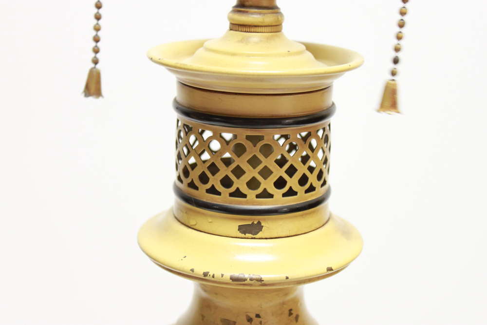 Pair of Vintage Metal Dual-Bulb Lamps