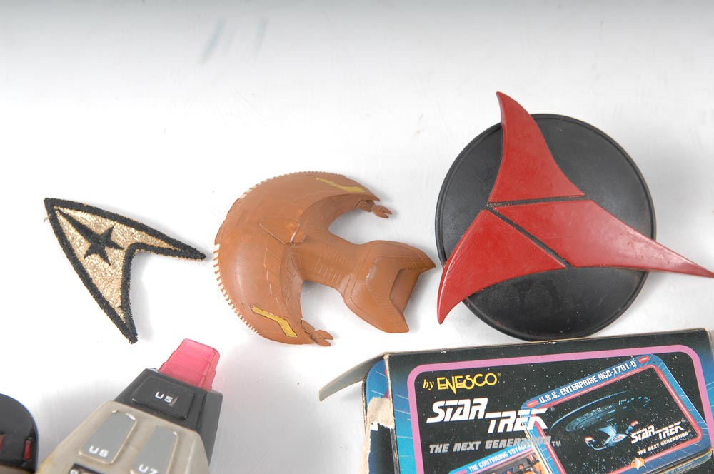 Collection of Star Trek Items and Figures