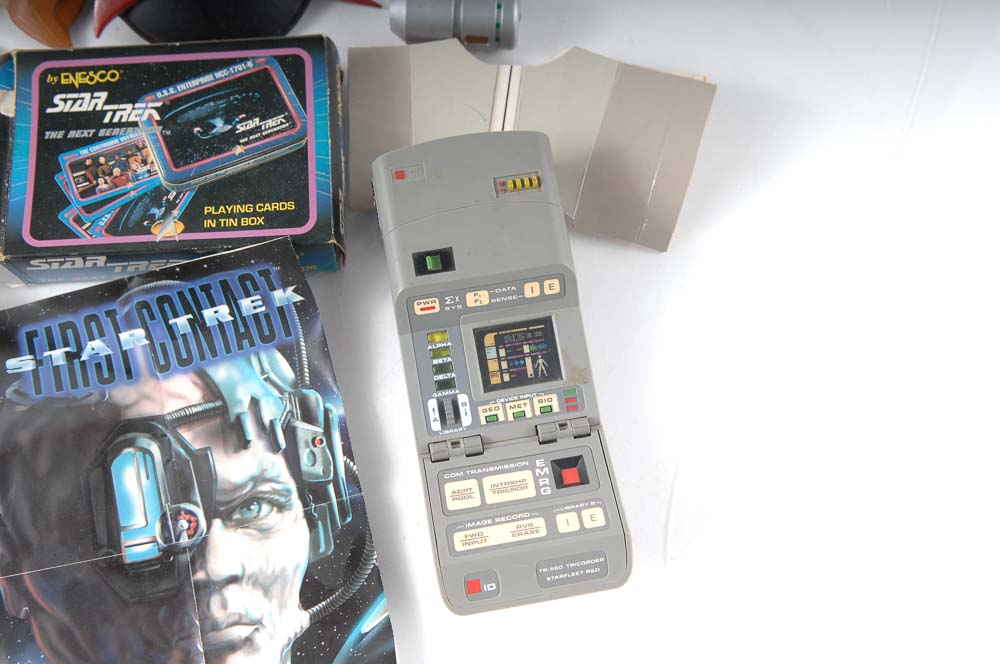 Collection of Star Trek Items and Figures