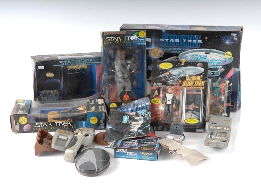 Collection of Star Trek Items and Figures