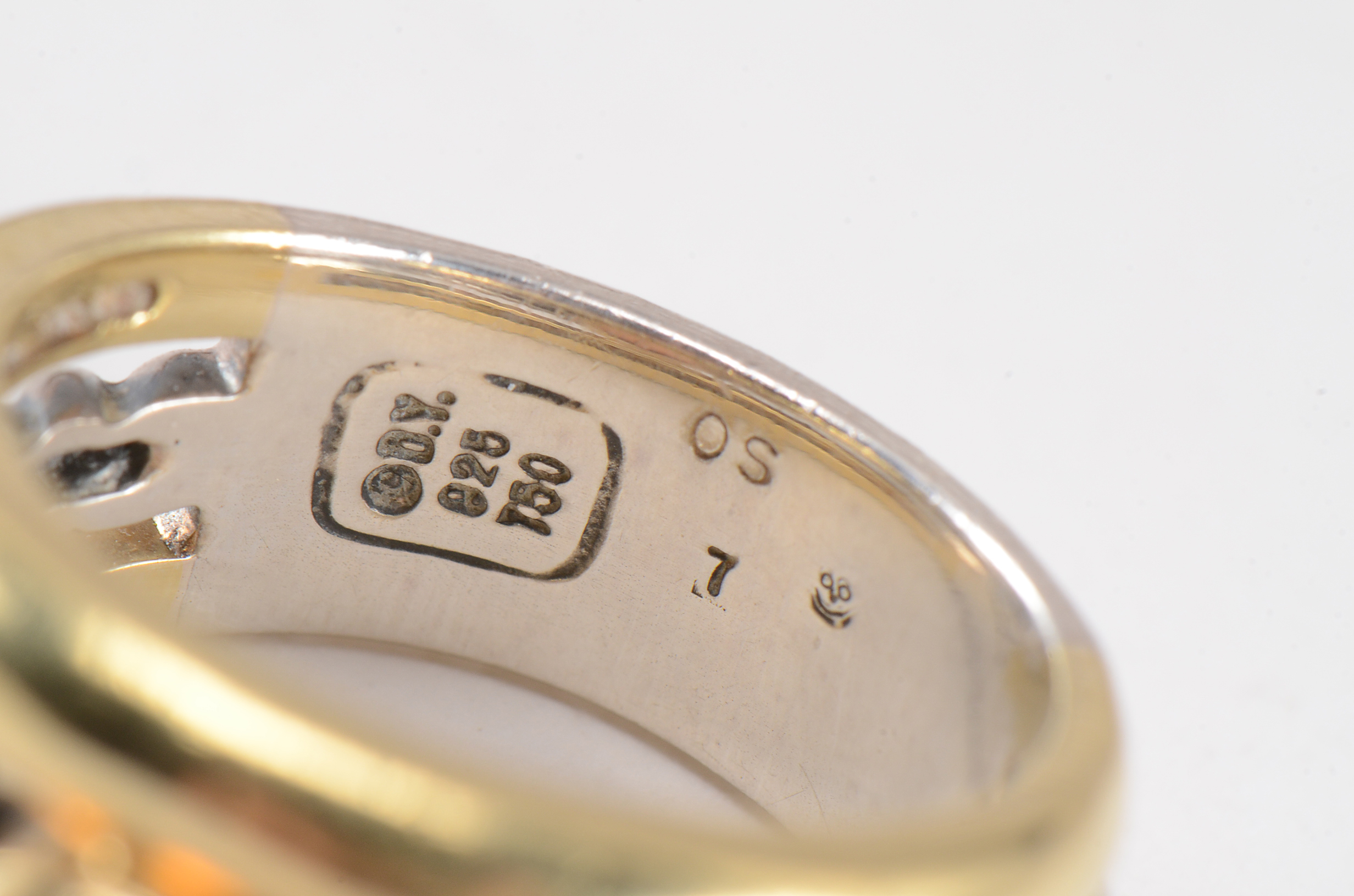 David Yurman 18K Yellow Gold, Sterling and Moonstone Ring