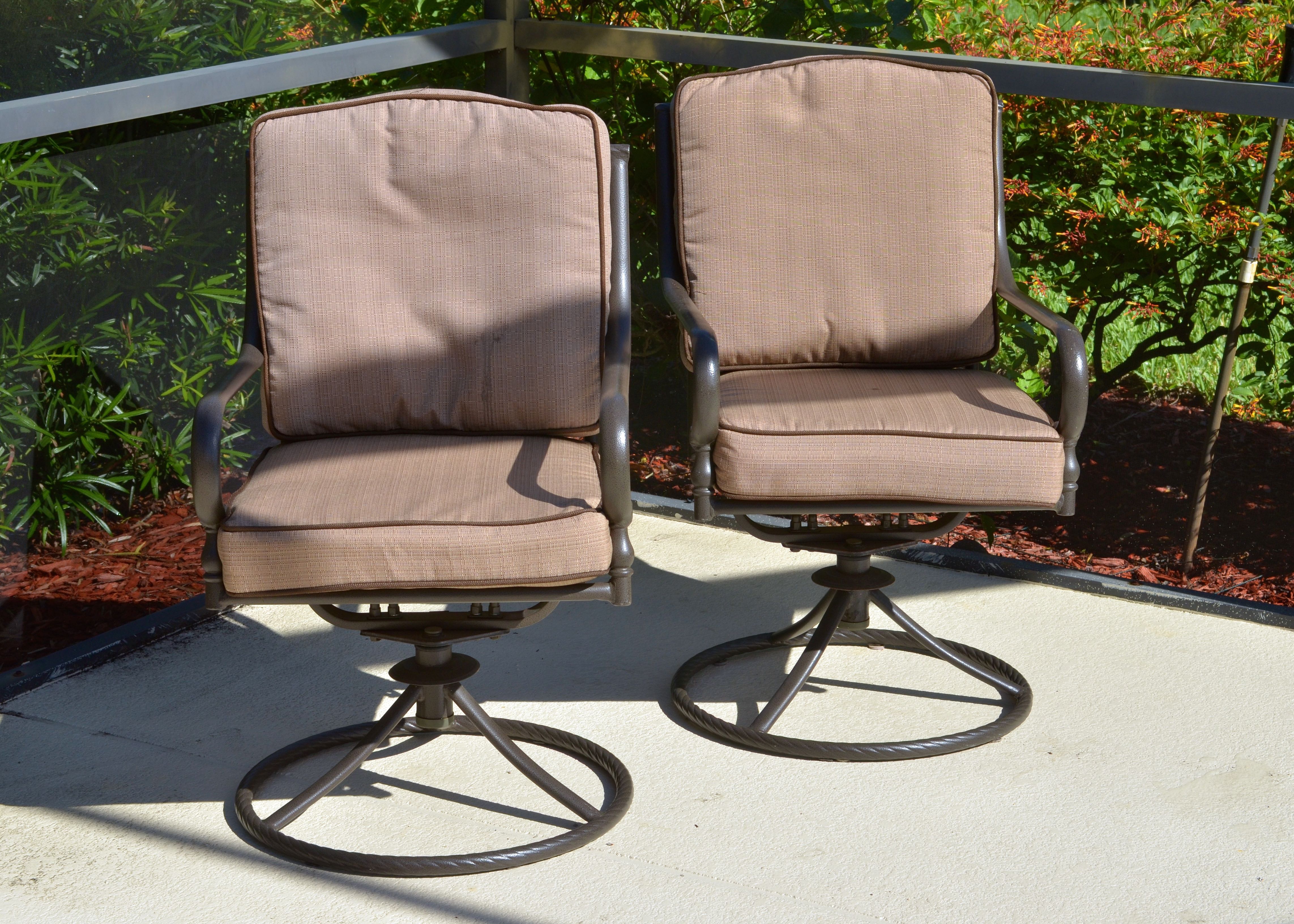 Set of Two Martha Stewart Living Mallorca II Swivel Chairs