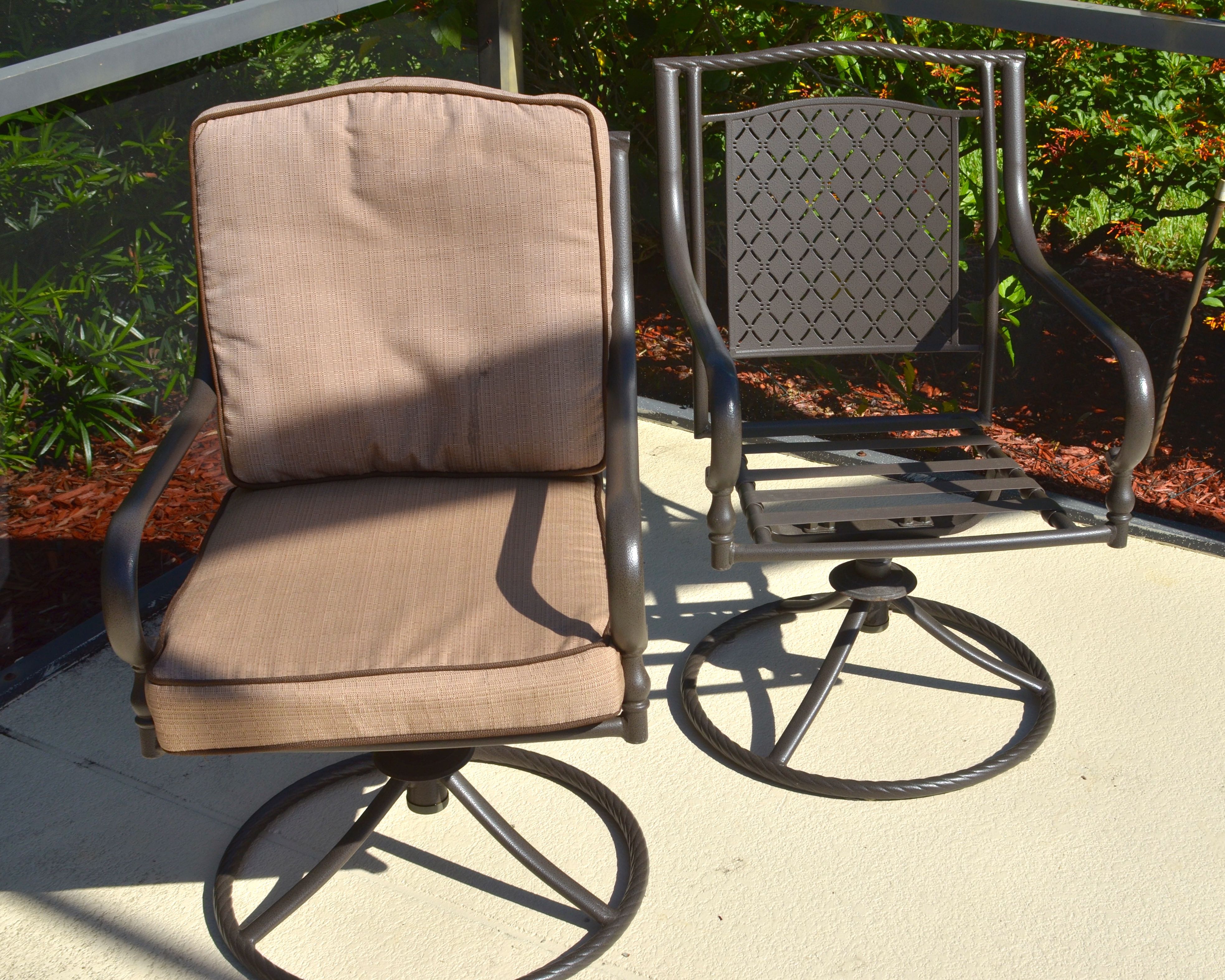 Set of Two Martha Stewart Living Mallorca II Swivel Chairs