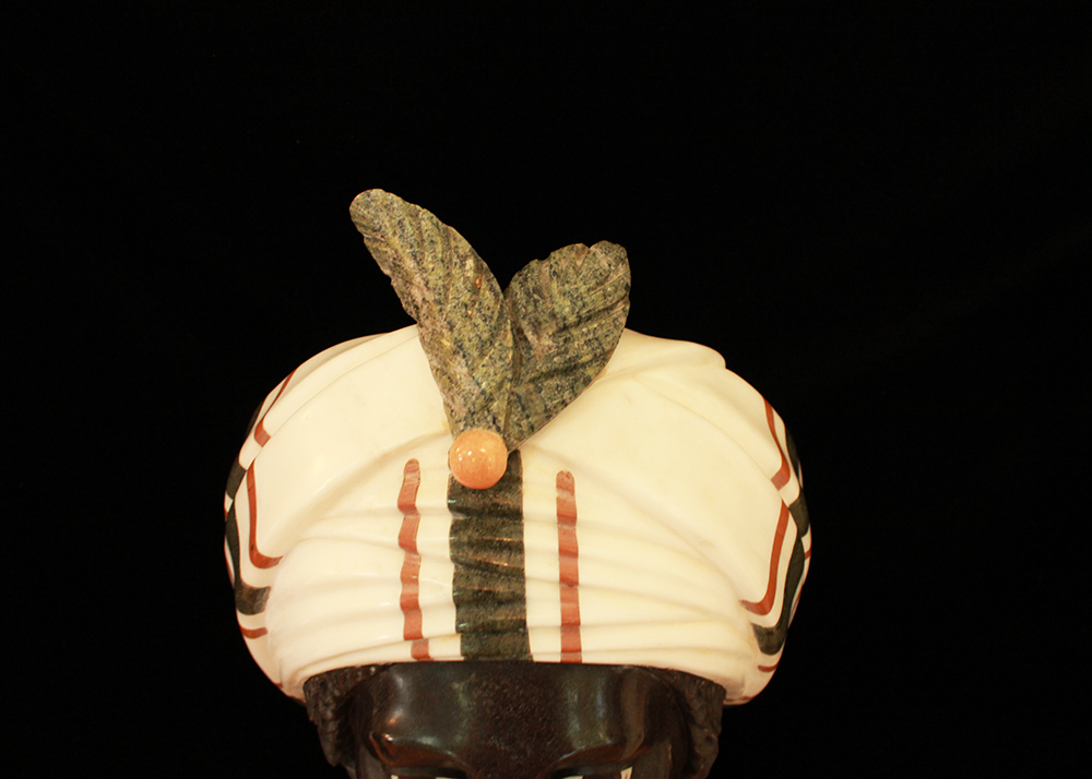 Polychrome Marble Blackamoor Bust