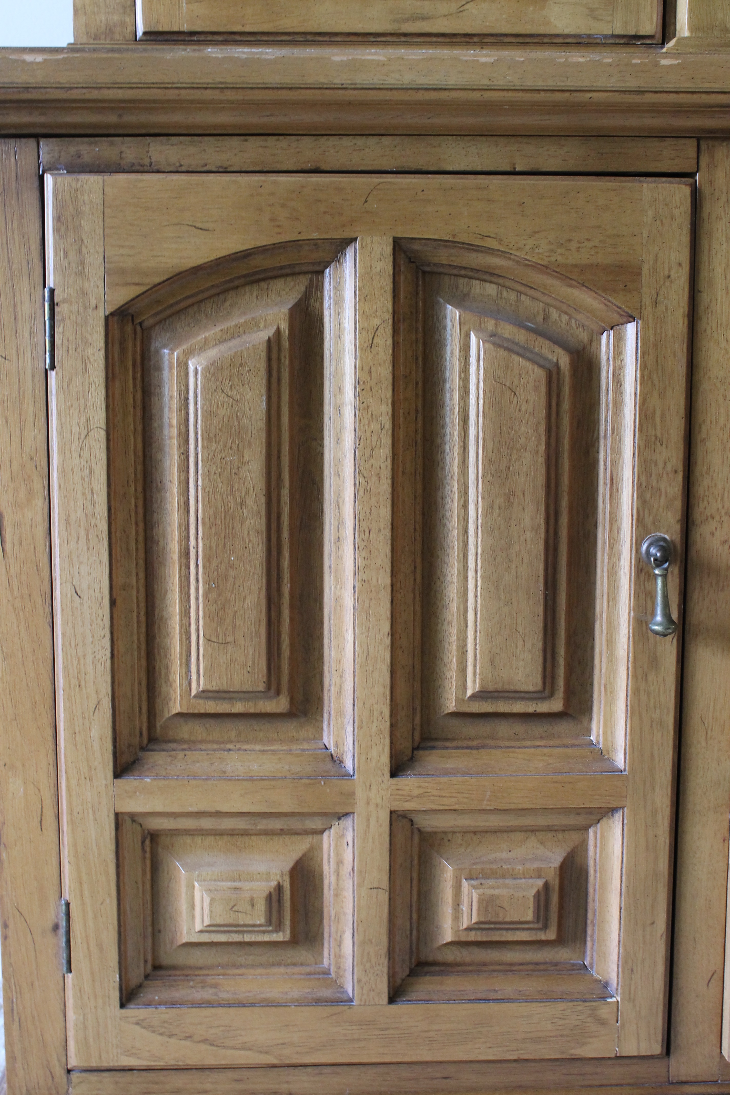 Walnut Hutch with Glass Doors