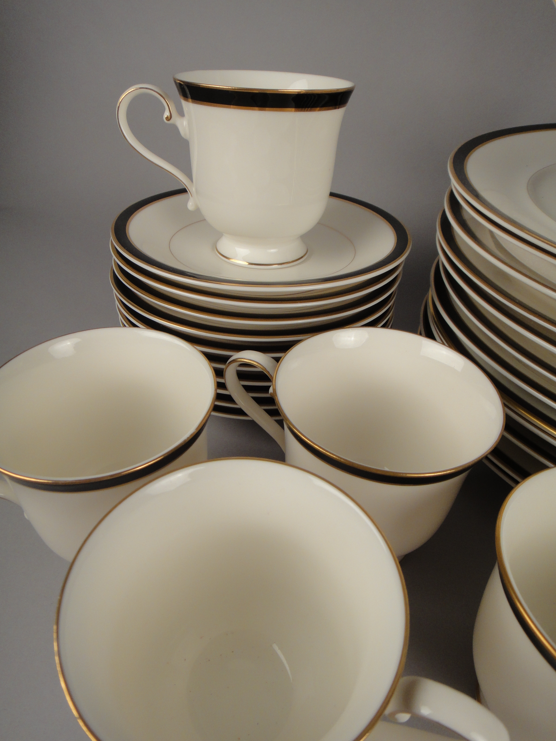 47 Pieces Mikasa Petite Bone China "Black Tie" Plus More