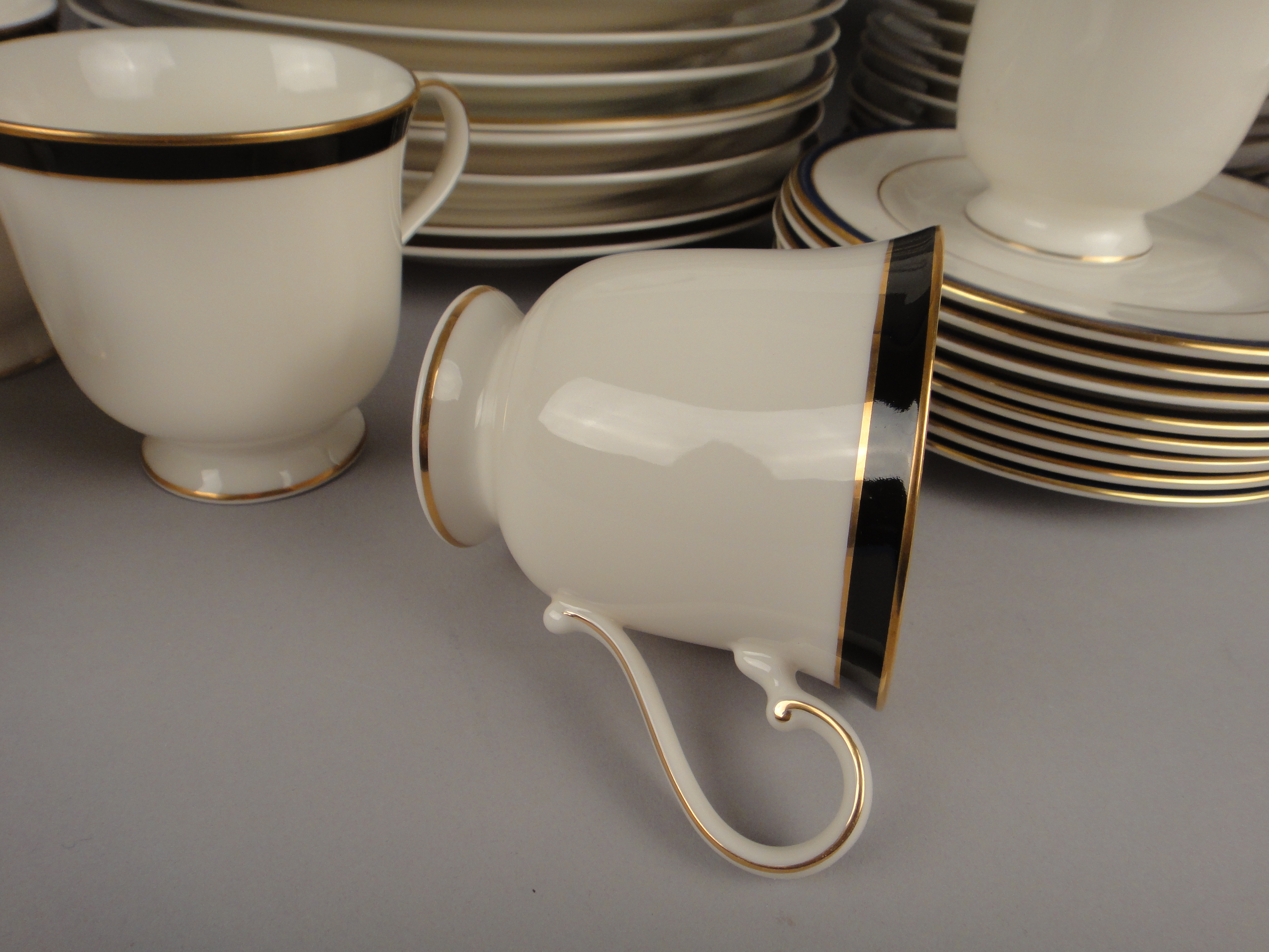 47 Pieces Mikasa Petite Bone China "Black Tie" Plus More