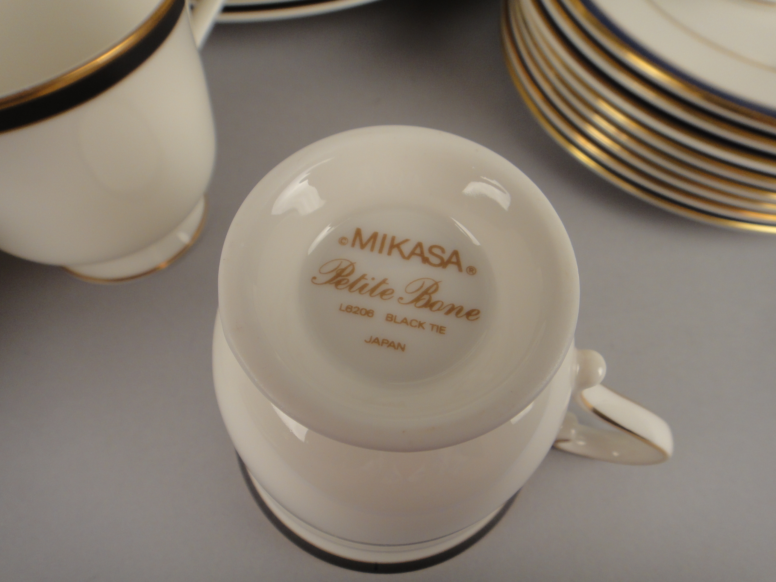 47 Pieces Mikasa Petite Bone China "Black Tie" Plus More